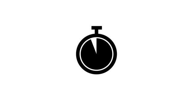 Analog of simple clean timer motion graphic, in and out, fill up the circle pie, exercise pause, animated icon on a transparent background.. clock countdown.
