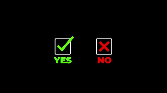 Right and wrong icon, flat rounded check mark, cross, x mark, circle shape thin line tick mark symbol. Approval and rejection signs isolated on transparent background.