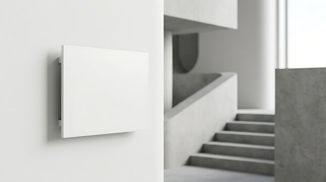 Blank signage wall mockup in modern office interior for custom wayfinding or directory display branding presentation