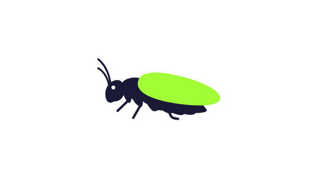 Simple Firefly Graphic on White Background