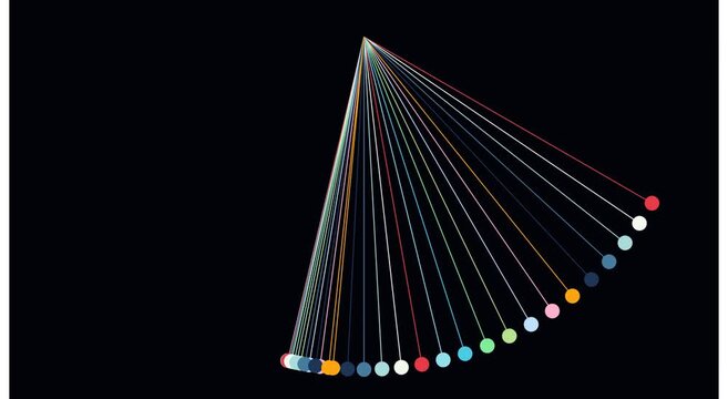 Abstract pendulum motion with colorful swinging animation