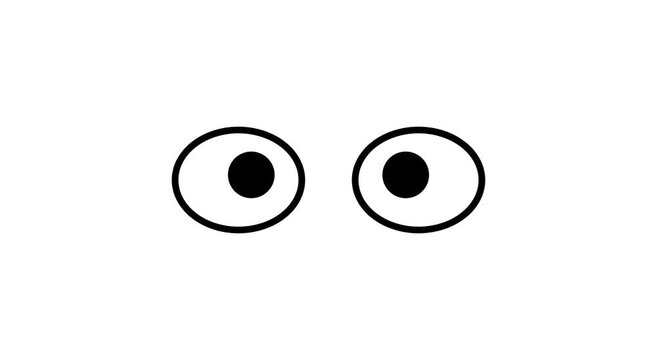 Animated cartoon eyes looking around minimalist motion animation