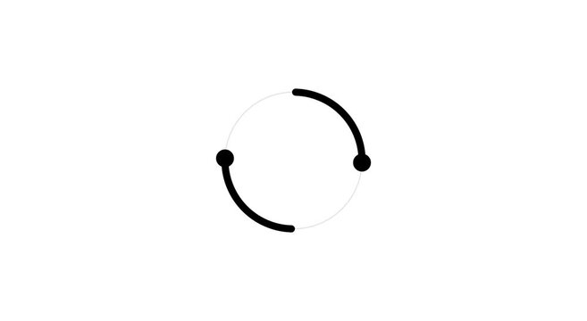 Minimalist rotating loading spinner animation on animation