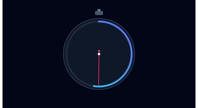 Minimalist stopwatch timer animation with progress animation