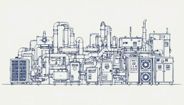 Smart home hvac technology vector icons set