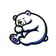 Cute Sleeping Polar Bear Cub Cartoon Vector Art © nad
