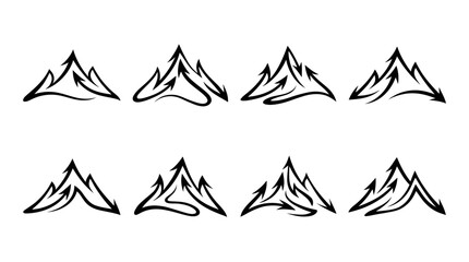 Obraz premium Graffiti Mountain Peaks Set, Abstract Arrow Peaks, Urban Art Peaks, Vector Peaks