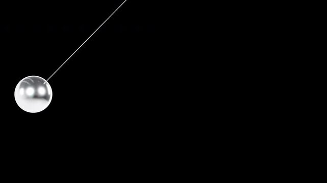 Silver Pendulum Swing Seamless Loop - Metallic Ball on Black Background