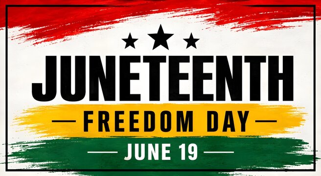 Juneteenth Freedom Day Celebration Graphic with Red Black Green Colors