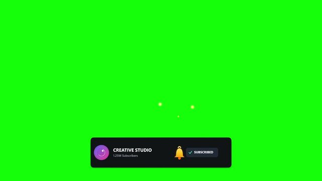 Green screen video with creative studio logo and particles animation