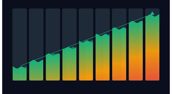 Business growth chart and printer animation motion animation
