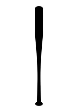 Black silhouette of a vertical baseball bat