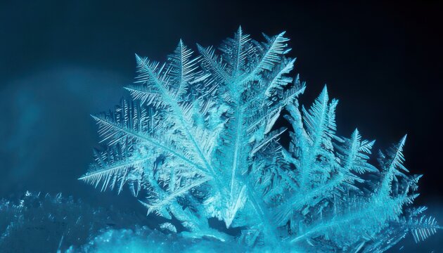 Intricate Ice Crystal Formation - A Microscopic Winter Wonderland.