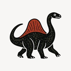 Naklejka premium Whimsical dinosaur illustration design.