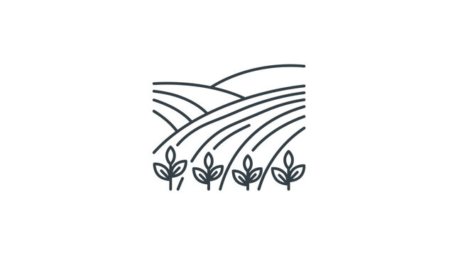 Landscape illustration of tea fields on rolling hills.