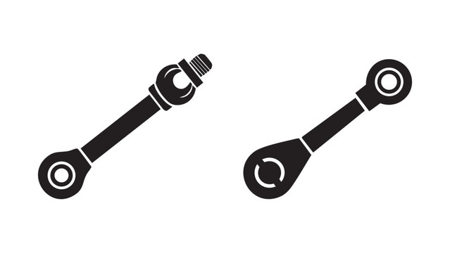 Black mechanical repair wrench and socket hand tool icons