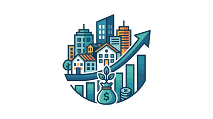 Fototapeta premium Business Growth Finance Economy Concept.