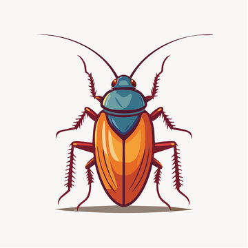 Stylized Illustration of a Cockroach