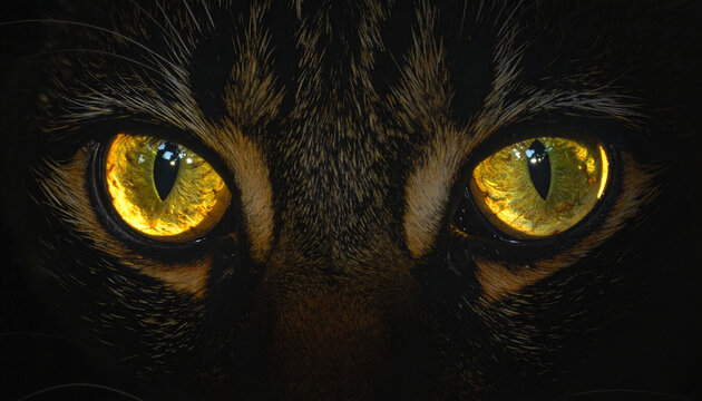 Cat eyes illuminated