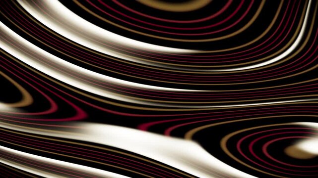 Ethereal fluid ink flowing in mesmerizing 3D motion graphics, rendered on a deep solid black background, infinite loop