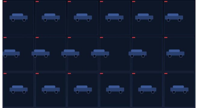 Flat car animation loop on dark animation background