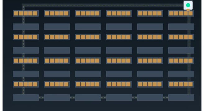 Minimalist digital maze navigation animation with animation