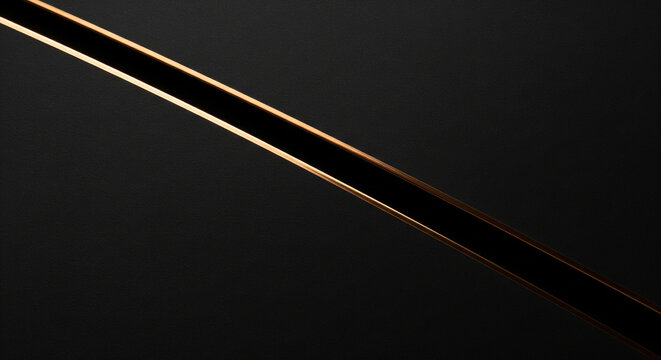 Abstract geometric background with a sharp diagonal dark metallic plane and golden edge, perfect for modern corporate aesthetics