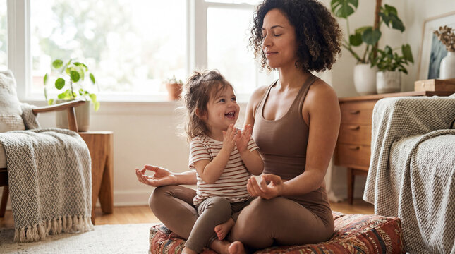 International Yoga Day mother daughter lotus meditation playful bonding for holiday family wellness fitness mindfulness joyful parenting lifestyle design
