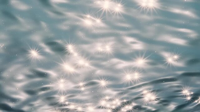Sparkling summer sea surface with sunlight reflection and refreshing ocean concept