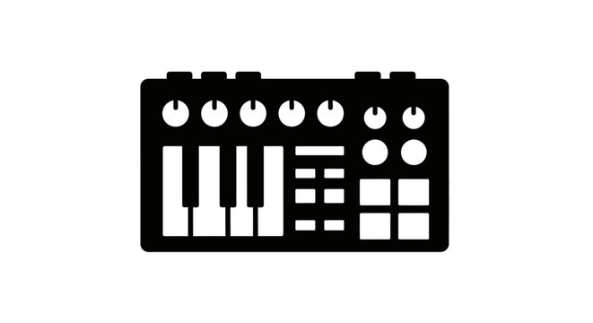 Music controller keyboard featuring various knobs and pads serves as a central interface for modern audio production.
