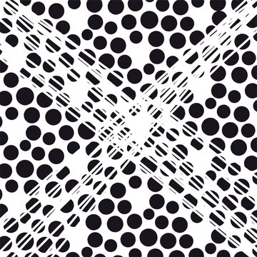 A texture or background consisting of a cluster of dots. In the center are cut lines in the shape of a cross.