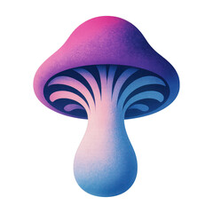 Obraz premium PNG Vibrant gradient mushroom illustration.