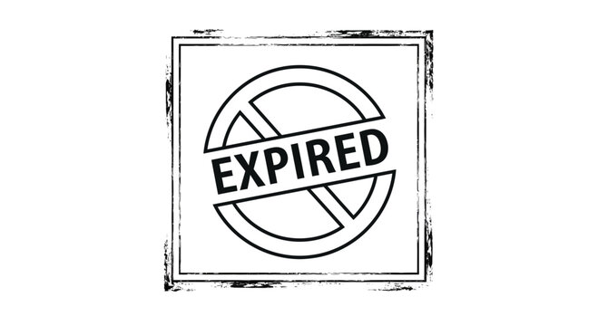 Expired Grunge Rubber Stamp Icon for Outdated or Invalid Concepts