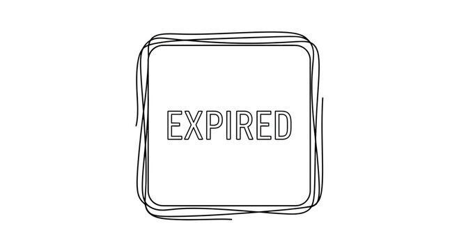 Expired Hand-Drawn Sketchy Stamp Label - Outdated Status or Invalid Document Concept