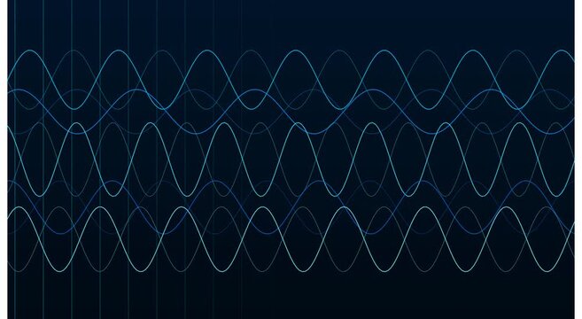 Abstract sine wave oscillations science technology animation