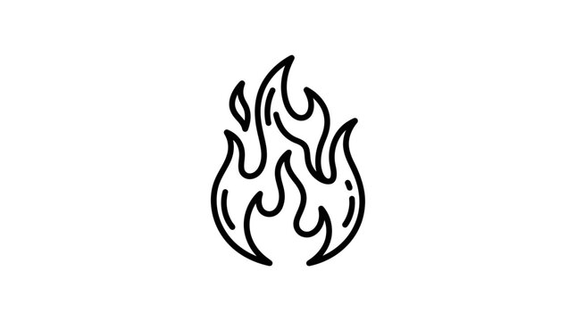 Minimalist outline of a single burning flame icon.