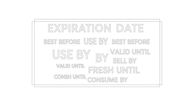 Expiration Date and Food Freshness Concept Outline Illustration