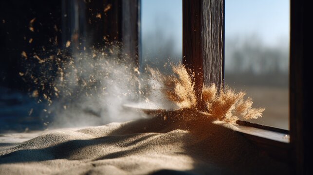 Dust motes dancing in sunbeam