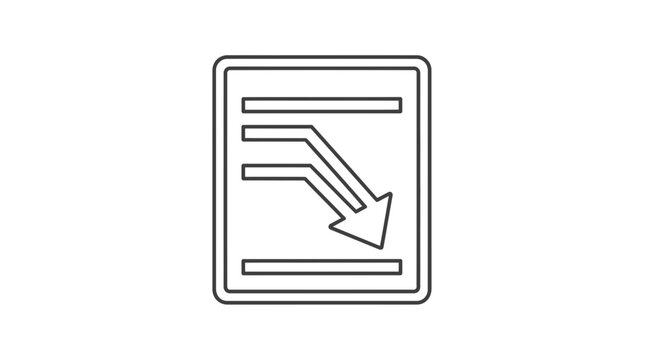 Data Flow Icon with Downward Arrow for Document Processing and Workflow Optimization