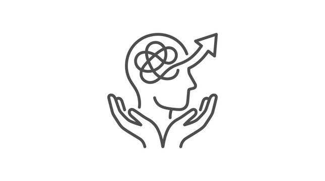 Cognitive behavioral therapy and mental clarity icon