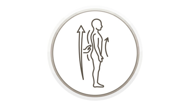 Good posture and spinal alignment health line icon.