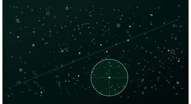 Digital radar interface scanning abstract data animation