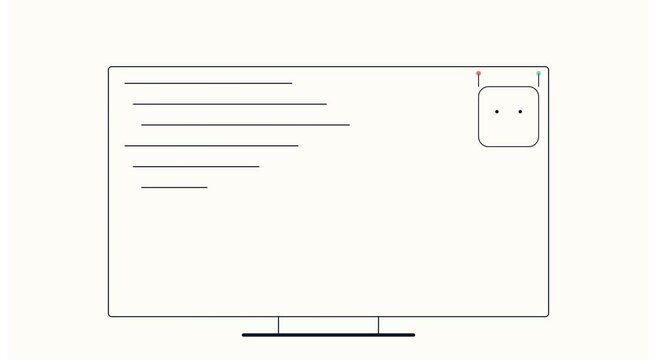 Minimalist ai chatbot interface typing text animation