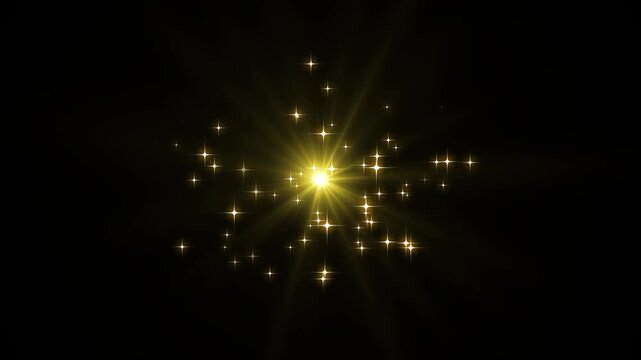Glowing twinkling star glitter animation with golden sparkling dust trail, magic fairy light particles, blinking cartoon doodle stars, shimmering starlight overlay, green screen motion graphics 4k