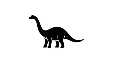Brontosaurus Dinosaur Silhouette Vector Icon © mboku