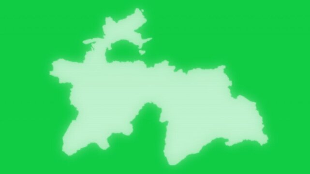 Tajikistan VHS old screen effect map pop animation green background