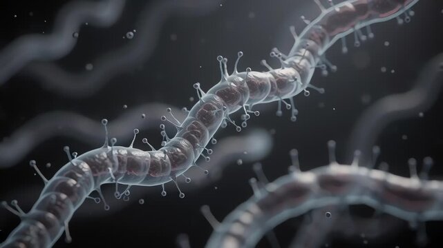Detailed Illustration Of Ebola Virus Disease With Microscopic Viral Particles