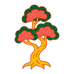 Obraz premium PNG Colorful stylized tree illustration