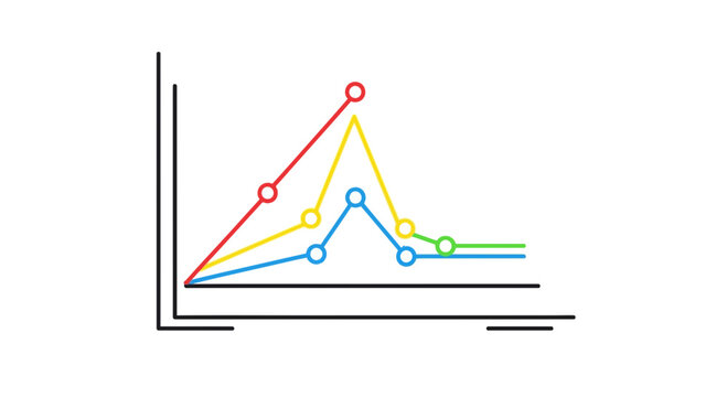 Colorful Line Graph Showing Data Analysis and Business Trends