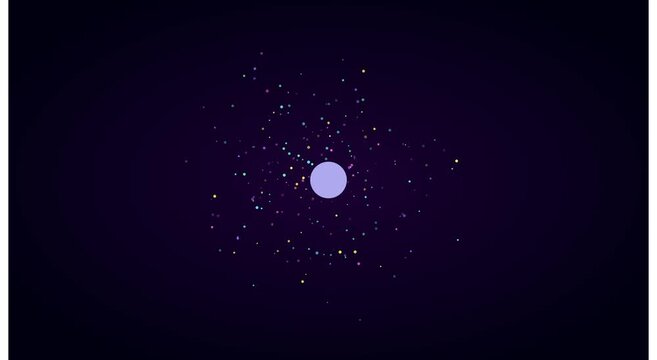 Abstract particle explosion with pulsing central animation